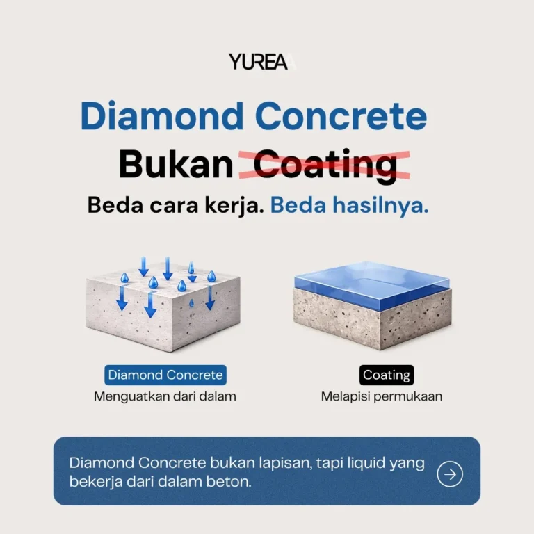 Beranda Poles Lantai Beton dengan Diamond Concrete